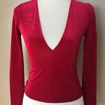 Urban Outfitters UO Bree Velvet V-Neck Long Sleeve Top Photo 3