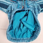 Jockey Hooded Jacket Quilted Sweatshirt Zip up Blue Teal Thumb Holes Size L Size L Photo 11