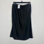 J.Crew  Petite Slip Midi Skirt Satin Elastic Waist Classic Black High Rise SP NWT Photo 6