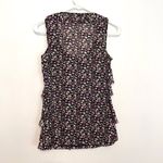 EXPRESS Black Purple Floral Mesh Tiered Ruffle Sleeveless Y2K Tank Blouse Top S Photo 8