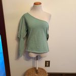 Nation Ltd  NWT Zahira One Shoulder Puff Sleeve Tee New With Tags Green Medium Photo 1