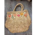 Tommy Bahama  Carrabelle Large Straw Tote Bag Beach Tropical Square Bottom Photo 6