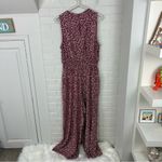 Gap  Red Floral Smocked Wide Leg V Neck Jumpsuit Size L Photo 11