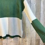 Large Unbranded Turtleneck Long Sleeve White Gray Dark Green Sweater Photo 4