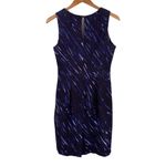 Milly Blue and Black Brushstroke Sleeveless V-Neck Sheath Dress Size 6 Photo 7