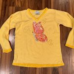 Quacker Factory The  Sequin Butterfly Embellished Sweater Yellow Size Small Photo 0