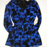 Lavender Brown Blue Long‎ Sleeve Romper Date Night Size Small Party New Years S Blue Photo 4