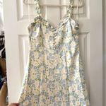 ZARA BNWT Pastel Floral Satin Sweetheart Ruffle Strap Mini Dress Photo 2