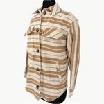 Everlane Oversized Plaid Button Front Cotton Shirt Jacket | Sz Small | Camel Tan Photo 4