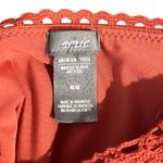 Aerie Crochet Lace Trim V Neck Back High Cut One Piece Swimsuit Rust Orange M Photo 6