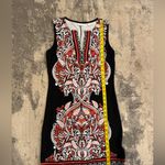 New York & Company Black Dress with Red and White Design Photo 3