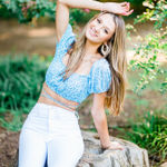 Cousin Couture Blue Floral Crop Top Photo 0