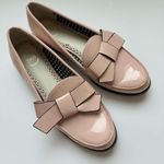1901  Patent Leather Pink Cochette Preppy Bow Tie Loafer Slip On Shoes Size 8 Photo 0