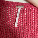 Free People Halo Pullover Crocheted Knit Sweater Oversized Coral Pink Photo 8