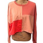 Wild Fable Pink Colorblock Cropped Long Sleeve Crew Neck Sweatshirt BRAND NEW Photo 4