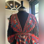 Trina Turk silk blend kimono waist tie resort beach dress, size medium Photo 10