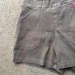 Spanx  4” Stretch Twill Shorts Women’s Size Large Taupe Brown NWT Flattering Fit Photo 4
