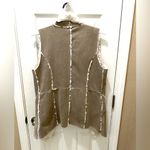 Altar'd State  Suede Faux Fur Vest brown white open front size Medium Photo 2