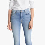 Mother High Waisted Looker Ankle Fray Jeans Shoot To Thrill Size 29 Blue Photo 0