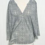 H&M Women's Henley Patterned V Neck Pullover Long Sleeve Top Black White Size XL Photo 12