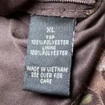 B Wear Leopard Ruffle Top Womens XL Sleeveless Halter Neck Chic Blouse New Brown Photo 4