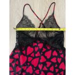 Victoria's Secret Victoria’s Secret Chemise Black Lace Trim Pink Hearts Babydoll Xs Valentines Day Photo 13