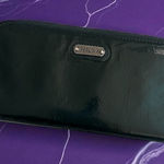 Perlina Deep Green Patent Leather Zip Around Clutch Wallet Photo 0