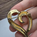 Heart Shape Lot Of 4 Hearts Brooch Pin Gold Tone 1 Trifari 1 Napier Photo 10