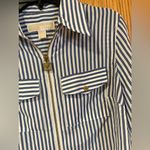 MICHAEL‎ Michael Kors Roll Tab Dog Tag Zipper Pull Stripe Button Photo 4