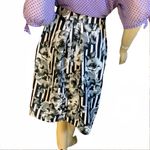 City Chic BLACK, GRAY & WHITE FLORAL AND STRIPED PRINT FULL SKATER SKIRT (20) Photo 2