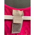 Chico's Women's  Kimono OS Pink Floral Embroidered Fringe fits up to 3x Photo 5