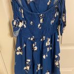 Impressions Blue Floral Off The Shoulder Romper Photo 4