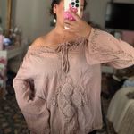 Cynthia Rowley Off the shoulder shirt brown cover up top blouse  Photo 4