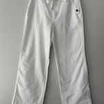 Gap  Women's Mid-Rise‎ Wide-Leg Cotton Pull-On Tie White Pants Size 6 NWT Photo 0