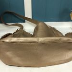 The Sak ‎ golden gold shoulder bag purse w/ side pockets 14” x 10” Photo 4