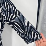 Chico's Women's Zebra Print Boat Neck Asymmetrical Tunic Top Black White Size XL Photo 5