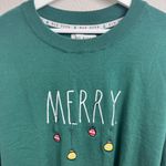 Rae Dunn  Merry Holiday Christmas Sweater Green Size Medium Photo 3
