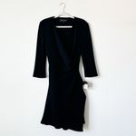 Donna Ricco NWT Vintage Black Faux Wrap Cocktail Party Dress Size 8 Photo 3
