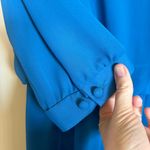 Lady‎ Carol vintage long sleeve dress blue lace trim Size M Photo 5