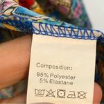 SheIn  Blue and Orange Tiered Ruffled Long Sleeve Dress Photo 3