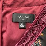 Tahari ASL Print Lace Trim Tiered Midi Dress - Size 8 Photo 11