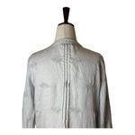 Saint Tropez West Women Small Gray Linen Embroidered Tunic Top Lagenlook Boho Photo 4