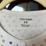 Roller Rabbit Pajamas Disco Rainbow Hearts long sleeve Henley button down top Photo 7