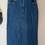 Bill Blass Vintage Front Slit Frayed Denim Skirt, Size 16P Photo 0