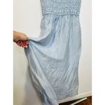 Madewell  Blue Square Neckline Smocked Theo Sleeveless A-Line Midi Dress Size XS Photo 7
