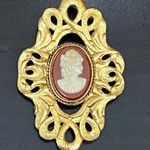 Vintage Unsigned Victorian Cameo Ornate Gold Photo 3