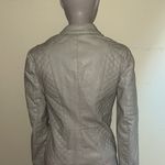 Womens Therapy Cream Leather Jacket Photo 5