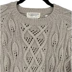 Alfred Sung Sport Vintage Cable Knit Fisherman Crew Neck Sweater Size Small Photo 4