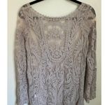 Mechant Lace Overlay Tunic Top Boho Sheer Gray Large Festival Fairy Whimsigoth Photo 4
