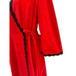 Vanity Fair Vintage  Womens House Coat Dressing Robe Sz 12‎ Red Black Lace Photo 2